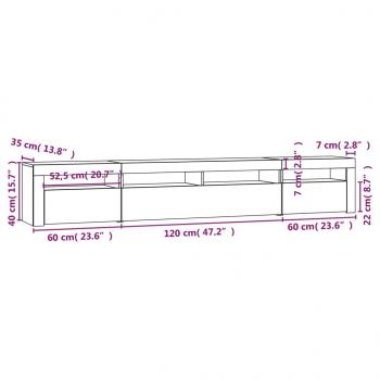 TV-Schrank mit LED-Leuchten Schwarz 240x35x40 cm