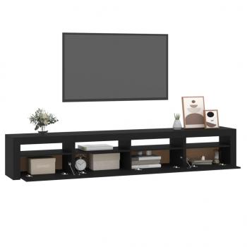 TV-Schrank mit LED-Leuchten Schwarz 240x35x40 cm