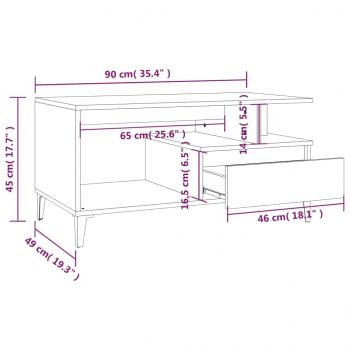 Couchtisch Schwarz 90x49x45 cm Holzwerkstoff