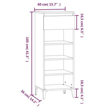 Schuhregal Grau Sonoma 40x36x105 cm Holzwerkstoff