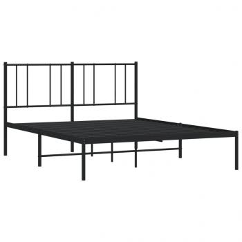 Bettgestell mit Kopfteil Metall Schwarz 150x200 cm