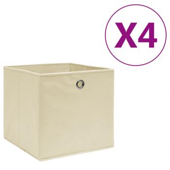 ARDEBO.de - Aufbewahrungsboxen 4 Stk. Vliesstoff 28x28x28 cm Creme