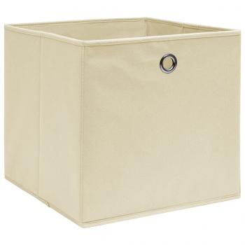 Aufbewahrungsboxen 4 Stk. Vliesstoff 28x28x28 cm Creme