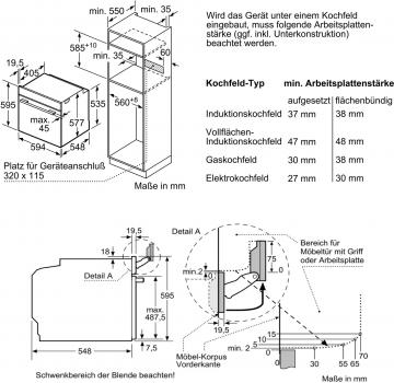 Siemens HS658GXS7 iQ700 EEK: A+ Einbaubackofen mit Dampfgarfunktion, 59,4 cm breit, 71l, ecoClean, HomeConnect, edelstahl