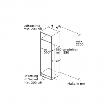 Siemens KI72LADE0 iQ500 Einbaukühlschrank, mit Gefrierfach, Nischenhöhe: 158 cm, 248l, Festtürtechnik, superCooling, hyperFresh