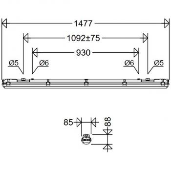 Schuch LUXANO 2 167 15L60G2 LED-Feuchtraum-Wannenleuchte, 43W, 6000lm, 4000K, grau (167000014)