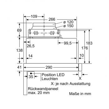 Siemens LI94LB530 EEK:A iQ300 Flachschirmhaube, 90 cm, 412 m³/h, LED, iQdrive, silbermetallic