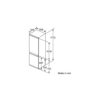 Siemens KI86SADE0 iQ500 Einbau Kühl-Gefrierkombination, Nischenhöhe: 177,5cm, 266L, Festtürtechnik, lowFrost, LED-Licht