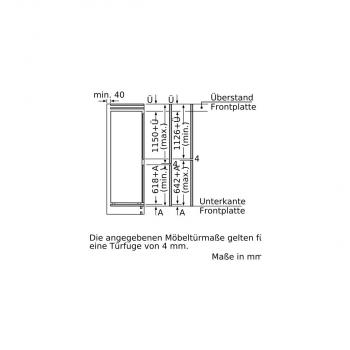 Siemens iQ500 KI87SADD0 Einbau Kühl-Gefrierkombination, Nischenhöhe: 177,5cm, 270L, Flachscharnier, SmartCool, lowFrost