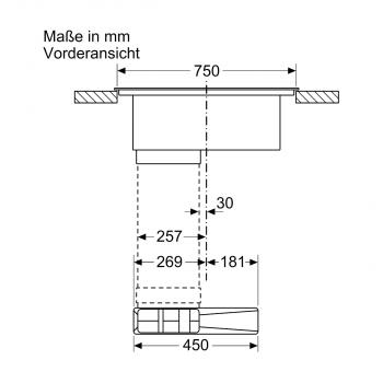 Siemens ED811FGA7iQ500 Induktionskochfeld mit Dunstabzug und Flachkanal 90 °vertikal L (ED811FQ15E+HZ9VDSB2), 80cm breit, rahmenlos, powerBoost, Schwarz