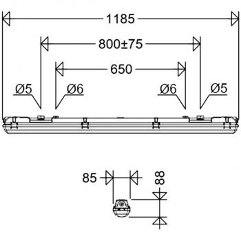 Schuch LUXANO 2 167 12L42G2 LED-Feuchtraum-Wannenleuchte, 30W, 4100lm, 4000K, grau (16700 0013)