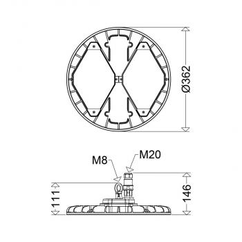 Schuch LED-Hallenleuchte TRIANO disc, 112W, 18000lm, 5000K, grau (3420L200D)