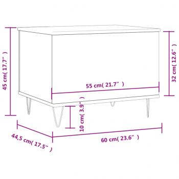 Couchtisch Hochglanz-Weiß 60x44,5x45 cm Holzwerkstoff