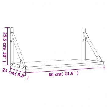 Wandregale 2 Stk. Schwarz 60x25x25,5 cm Holzwerkstoff