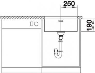 Blanco Andano 500-U Edelstahlspüle ohne Ablauffernbedienung, Edelstahl Seidenglanz (522967)