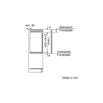 Bosch KIL32ADD1 Einbaukühlschrank mit Gefrierfach, Nischenhöhe 102 cm, 147 L, Festtürtechnik, VitaFresh, schnellkühlen, LED Beleuchtung