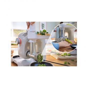 Bosch MUM5XL72 Küchenmaschine mit Waage, 1000 W, 3D Rührsystem & Multifunktionsarm, 3,9 l, grau/silber