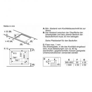 Siemens EH801HFB1E IQ300 Autarkes Induktionskochfeld, Glaskeramik, 80 cm breit, 17 Leistungsstufen, Quick start, flächenbündig, schwarz