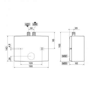 STIEBEL ELTRON DNM 3 Mini-Durchlauferhitzer fürs Handwaschbecken, hydraulisch gesteuert, EEK: A, 3,5 kW, steckerfertig 230v, drucklos (185411)