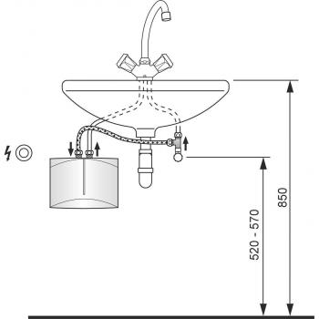 STIEBEL ELTRON DNM 3 Mini-Durchlauferhitzer fürs Handwaschbecken, hydraulisch gesteuert, EEK: A, 3,5 kW, steckerfertig 230v, drucklos (185411)