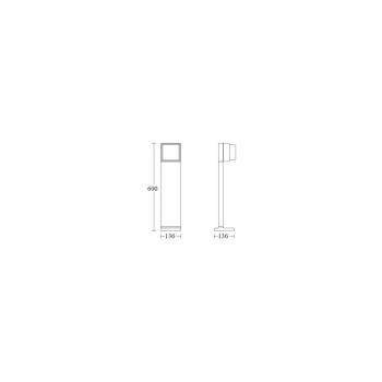 Steinel GL 85 C 600 LED-Pollerleuchte ohne Sensor, ohne Bewegungsmelder, anthrazit (078652)