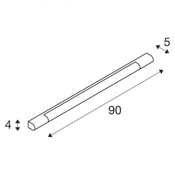 SLV TRUKKO 90 Wandleuchte, LED, 3000K, H 90 cm, inkl. LED- Treiber, chrom/weiß (149772)