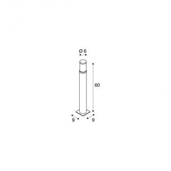 SLV TRUST 60 Outdoor Standleuchte, LED, 3000K, IP55, edelstahl 316, Ø/H 6/60 cm (228110)