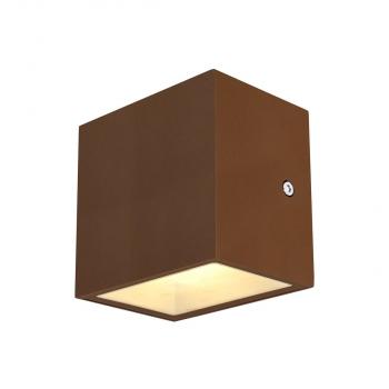 ARDEBO.de SLV SITRA CUBE LED Outdoor Wand- und Deckenaufbauleuchte, 11W, 3000K, IP44, rostfarben (1002034)