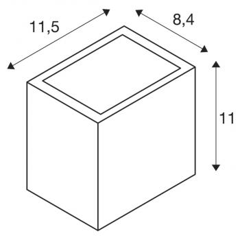 SLV SITRA CUBE LED Outdoor Wand- und Deckenaufbauleuchte, 11W, 3000K, IP44, rostfarben (1002034)