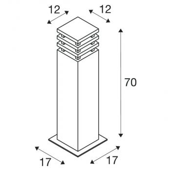 SLV RUSTY SQUARE 70 Outdoor Standleuchte, TC-DSE, IP55, eckig, max. 11W, stahl gerostet (229421)