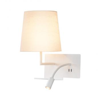 ARDEBO.de SLV SOMNILA FLEX Indoor LED Wandaufbauleuchte 3000K, Version links, inkl. USB Anschluss, weiß (1003459)