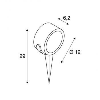 SLV SITRA 360 SPIKE Outdoor Spiessleuchte, einflammig, TCR-TSE, IP44, anthrazit (231525)