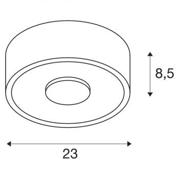 SLV OCCULDAS 23, Deckenleuchte, LED, 3000K, rund, weiß, 25W (117321)