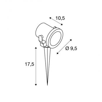 SLV NAUTILUS 10 Outdoor Spiessleuchte, QPAR51, IP55, edelstahl, max. 35W, inkl. 1,5m Kabel und Stecker (229740)