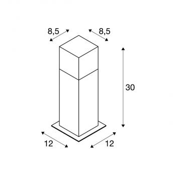 SLV GRAFIT 30 Outdoor Standleuchte, TC-DSE, IP44, anthrazit, max. 11W (231215)