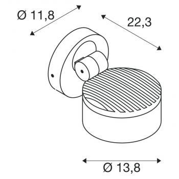 SLV ESKINA SPOT Outdoor Wand- und Deckenaufbauleuchte, 3000/4000K, IP65, dimmbar, anthrazit (1002903)