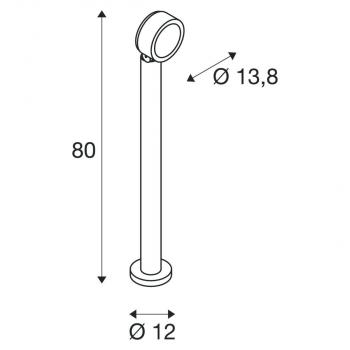 SLV ESKINA 80 Pole Outdoor Stehleuchte, 3000/4000K, IP65, dimmbar, anthrazit (1002907)