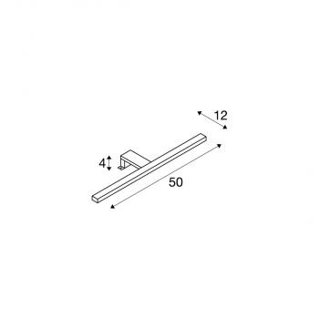 SLV DORISA Spiegelleuchte, LED, 4000K, lang, chrom, IP44 (1000780)