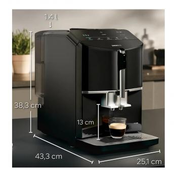 Siemens TF301E19 Kaffeevollautomat 1300 W, automatisches Reinigungssystem, Klavierlack schwarz