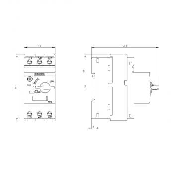 Siemens 3RV2021-1JA10 Leistungsschalter Baugröße S0 für den Motorschutz, CLASS 10 A-Auslöser 7...10 A N-Auslöser 130 A Schraubanschluss