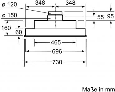 Siemens LB75565 iQ300 EEK: C Lüfterbaustein, 75 cm breit, Ab-/Umluft, silbermetallic