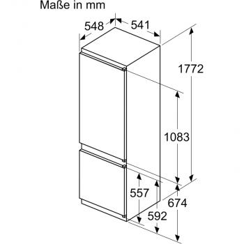 Siemens KI87VVSE0 iQ300 Einbau Kühl-Gefrierkombination, Nischenhöhe 177,2cm hoch, 270 L, hyperFresh, lowFrost