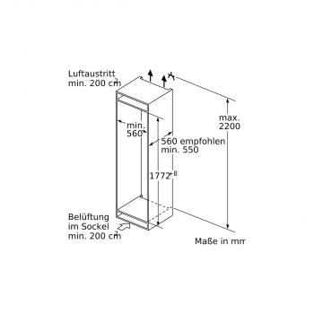 Siemens KI86SHDD0 iQ500 Einbau-Kühl-/Gefrierkombination, Nischenhöhe: 177,2 cm, 265L, freshSense, hyperFresh