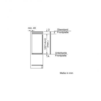 Siemens KI41RVFE0 iQ 300 Einbaukühlschrank, Nischenhöhe: 122,1cm, 204l, Flachscharnier-Technik, LED-Beleuchtung, freshBox, bottleRack, autoAirflow, weiß