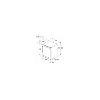 Siemens KU21WAHG0 IQ500 Weinlagerschrank, 60cm breit, 44 Standardweinflaschen, 2 Temperaturzonen, Glastür UV Schutz, Beleuchtung, Temperatur regelbar, Flaschenborde Eiche, schwarz