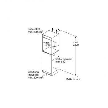 Siemens GI21VADD0 iQ500 Einbau Gefrierschrank, Nischenhöhe: 88cm, 95l, Flachscharnier, lowFrost, freshSense