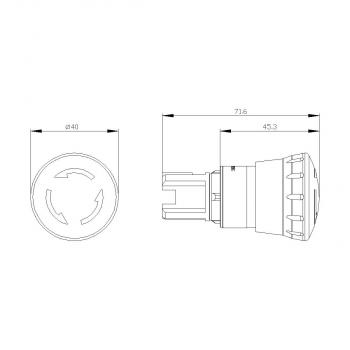 Siemens 3SU1050-1HB20-0AA0 NOT-HALT-Pilzdrucktaster, 22 mm, rund, Metall, hochglanz, rot, 40 mm, zwangsläufige Verrastung, gemäß DIN EN ISO 13850, Drehentriegelung