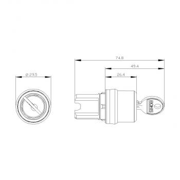 Siemens 3SU1000-4BC01-0AA0 Schlüsselschalter RON, schwarz