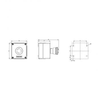 Siemens 3SU1801-0NA00-2AA2 Gehäuse Befehlsgeräte, 1 Befehlsstelle, NOT-HALT-Pilzdrucktaster rot,1 Öffner, Gehäuse gelb