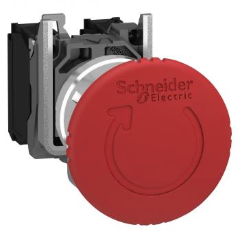 Schneider Electric Pilzdrucktaster Drehentriegelung Metall, Not-Aus/Not-Halt-Schalter, rot (XB4BS8444)